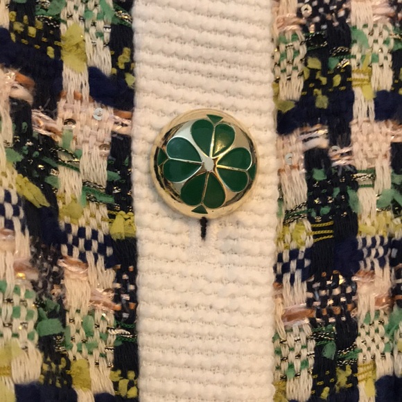 Kate Spade Juniper Pop Tweed Topper Jacket Blazer Size 10 - Picture 7 of 16